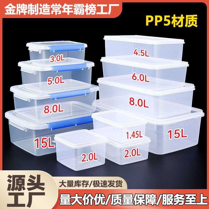 Plastic Storage Box with Lid, Food Storage Container, Plastic Food Box, Snap-Lock Storage Box