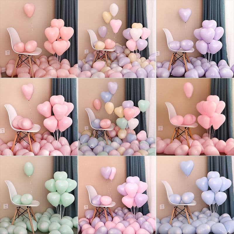 Macaron Heart Balloon Thickened Love Confession Birthday Proposal Scene Decoration Logo Printed Party Balloons
