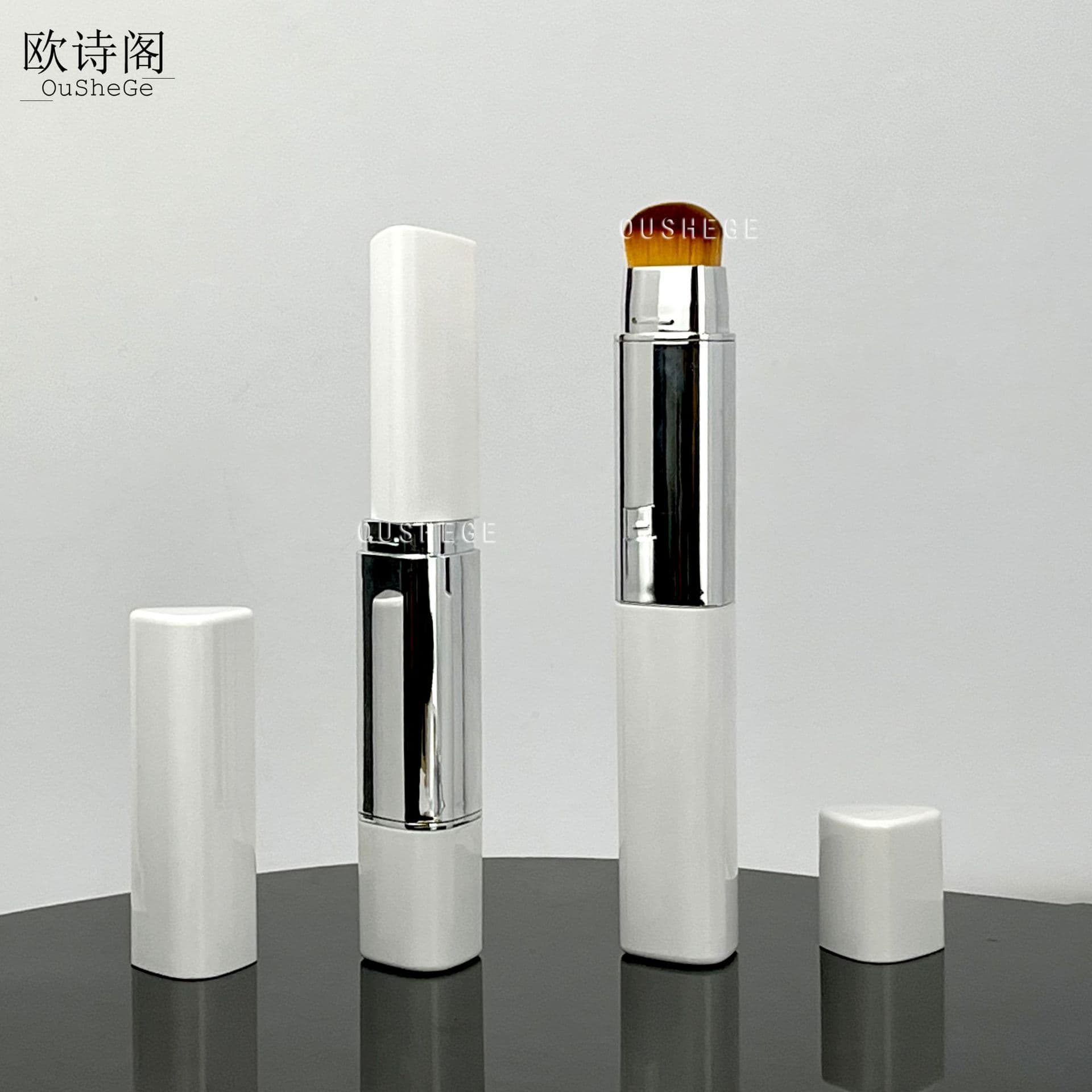 New Foundation Stick Triangular Double Head with Brush Cross-Border Popular Liquid Foundation Concealer Stick Empty Tube Manufacturer Ready Stock
