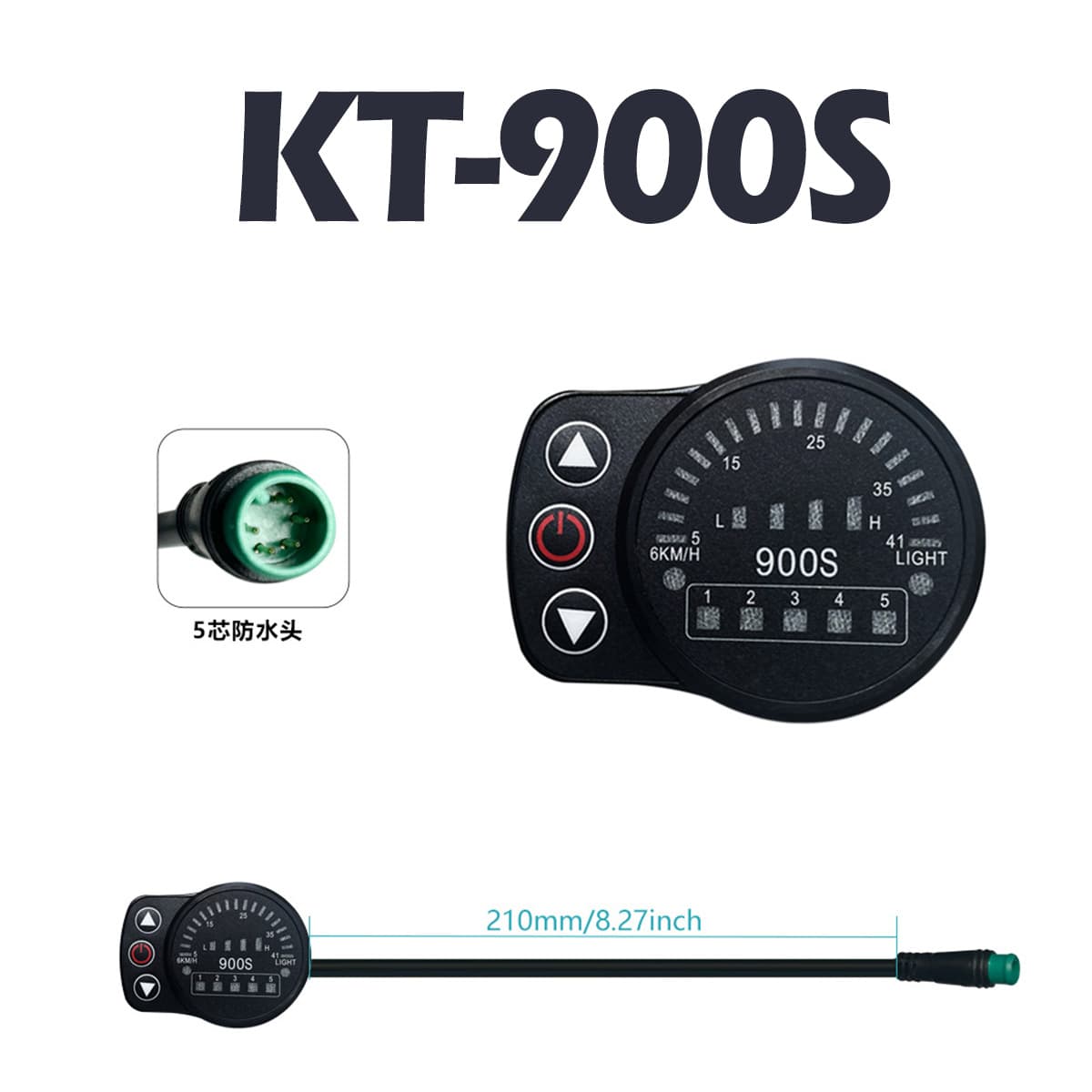 Electric Bicycle Modification Accessories Electric Use Quantum KT-900S LED Meter/Waterproof Connector