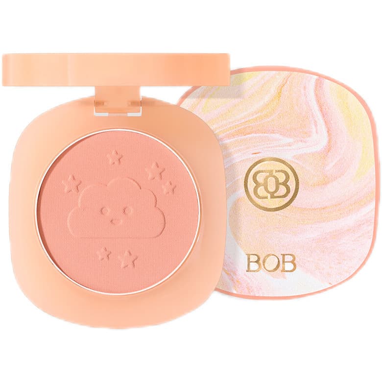 BOB single color blush matte shimmer natural brightening contour nude makeup energetic girl apricot peach rouge