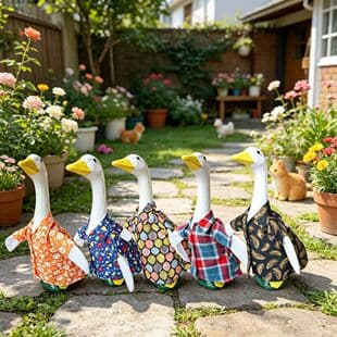 2026 New Cross-Border Porch Goose Swimsuit White Goose Rustic Style Outdoor Lawn Goose Set Swimming Essential