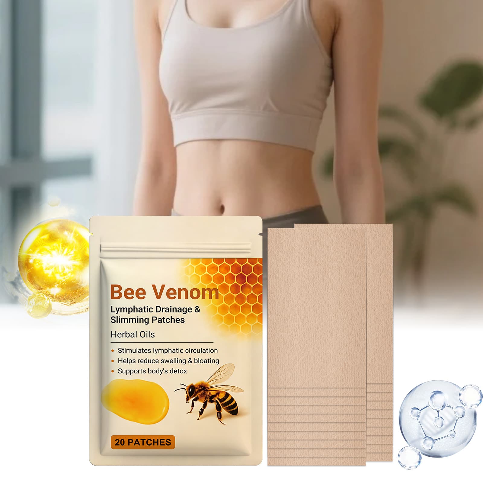 Bee Venom Care Patch Gentle Body Care Softens Skin Breathable Lightweight Skin-Friendly Convenient Care Patch