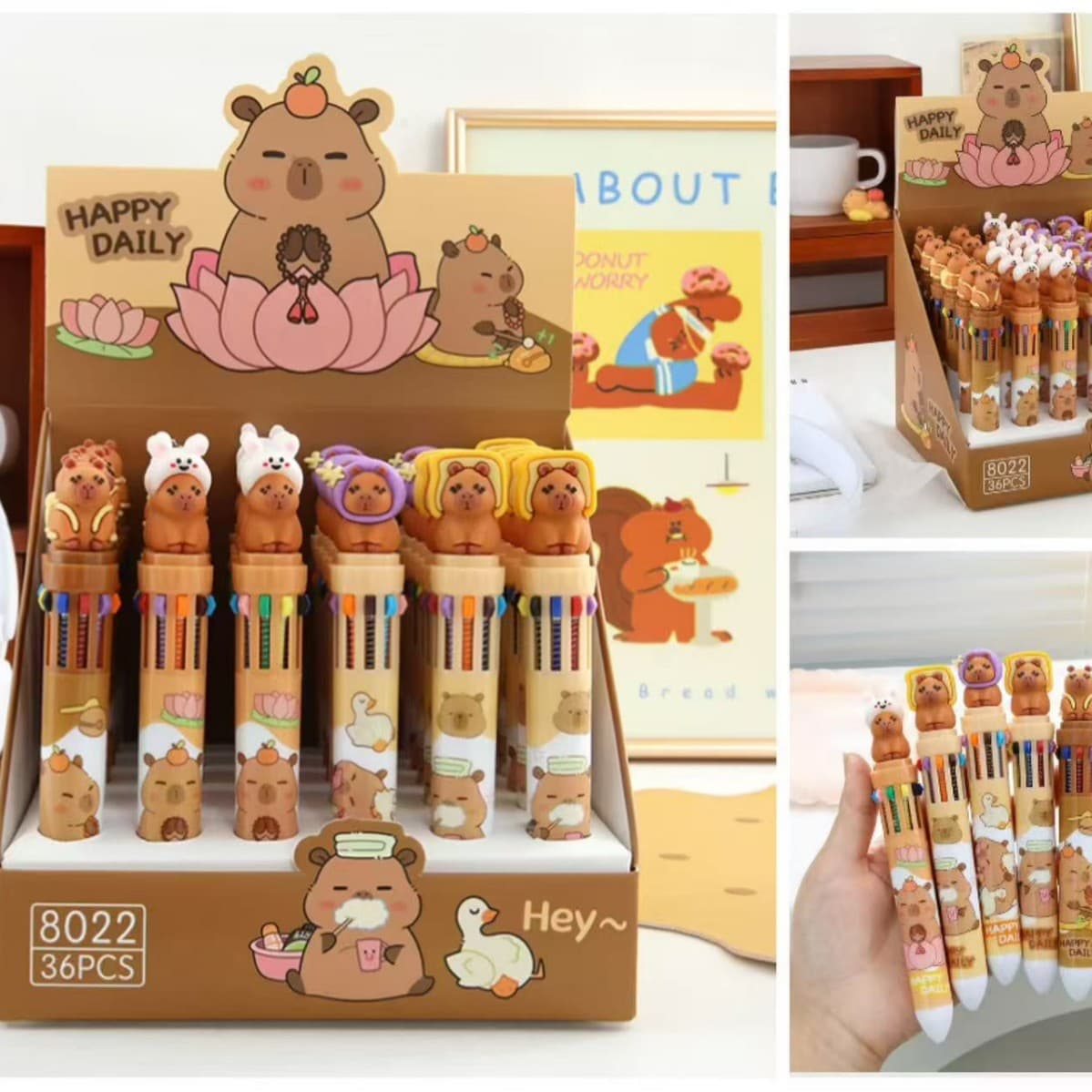 Stitch Sanrio Silicone Head Ten-Color Pen Lilo & Stitch Blue Rabbit DIY 10-Color Pen Journal Pen Stationery Prize