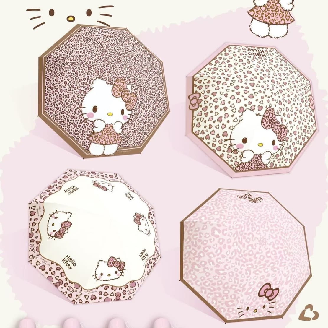 Sanrio Genuine 2026 Hello Kitty Cute Rain or Shine Umbrella Cute Anti-UV and Rain-proof Pocket Umbrella Patch