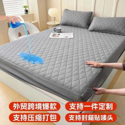 Dust-Proof Bed Cover European American Fitted Sheet Quilted Brushed Waterproof Polyester TPU Barrier Waterproof Fitted Sheet Multiple Sizes