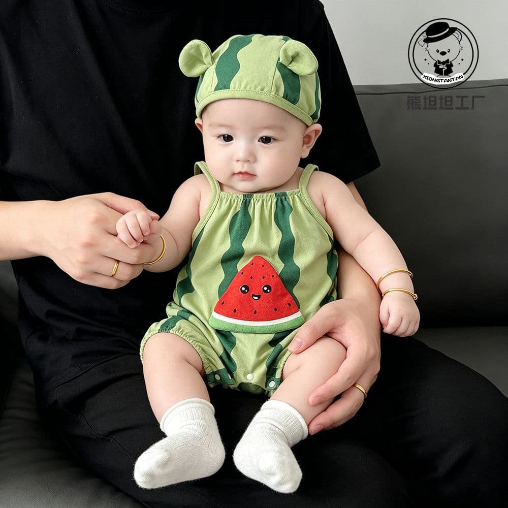 Baby summer onesie, baby thin coverall, newborn sling, men's and women's baby vest, going out clothes
