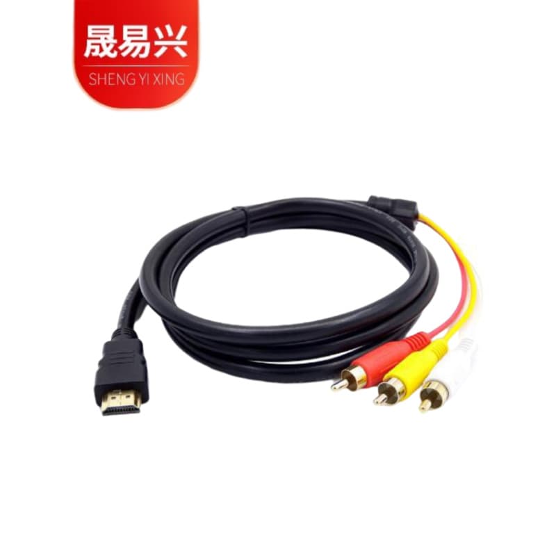 High-Definition HDTV to AV Adapter Red Yellow White Component Audio Video Cable HDTV TO 3RCA Gold-Plated Interface 1.5M