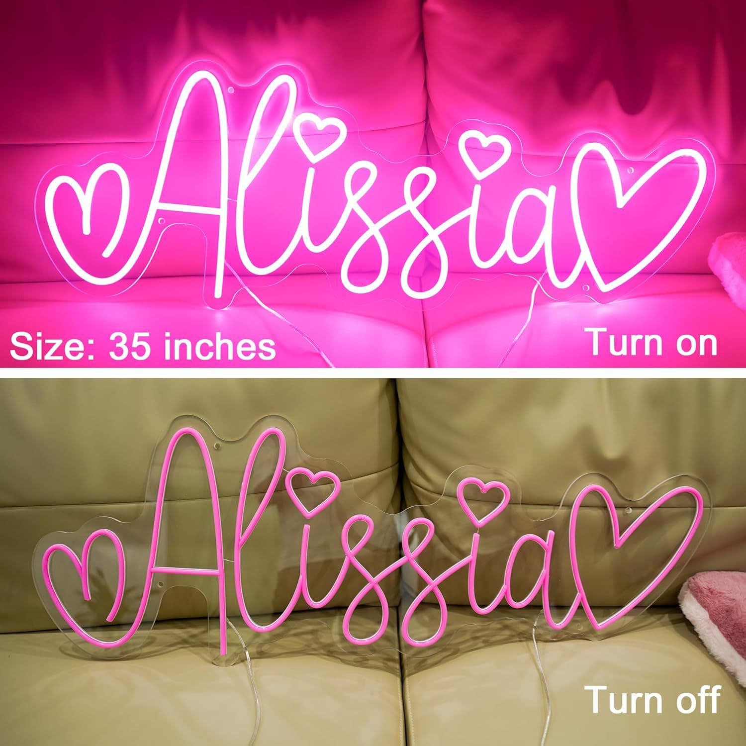 Custom Acrylic Neon Signs for Wall Decor, Personalized Name