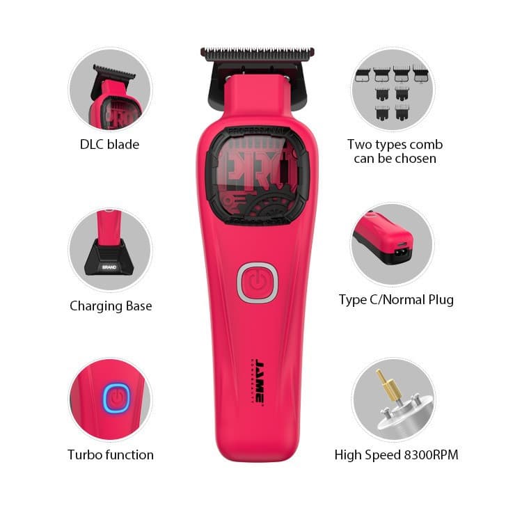 Cross-border best-selling hair clipper with edge trimming and engraving function; high-speed, multi-level, zero-pitch electric clipper for barber shops.