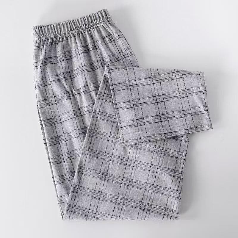 Men's Cotton Thin Pajama Pants Loose Fit Casual Home Lounge Pants Comfortable Cotton Pants for Autumn and Winter