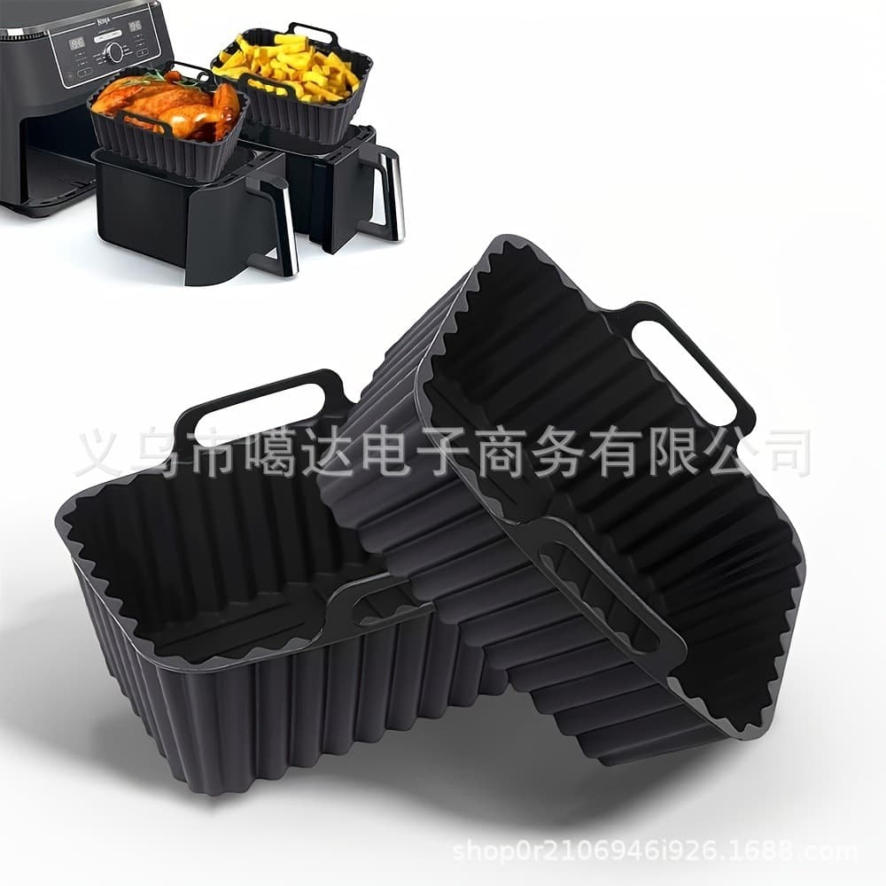 Cross-Border Bestseller Food-Grade Air Fryer Silicone Baking Tray High-Temperature Resistant Thickened Silicone Baking Tray Non-Stick for Cake Pizza