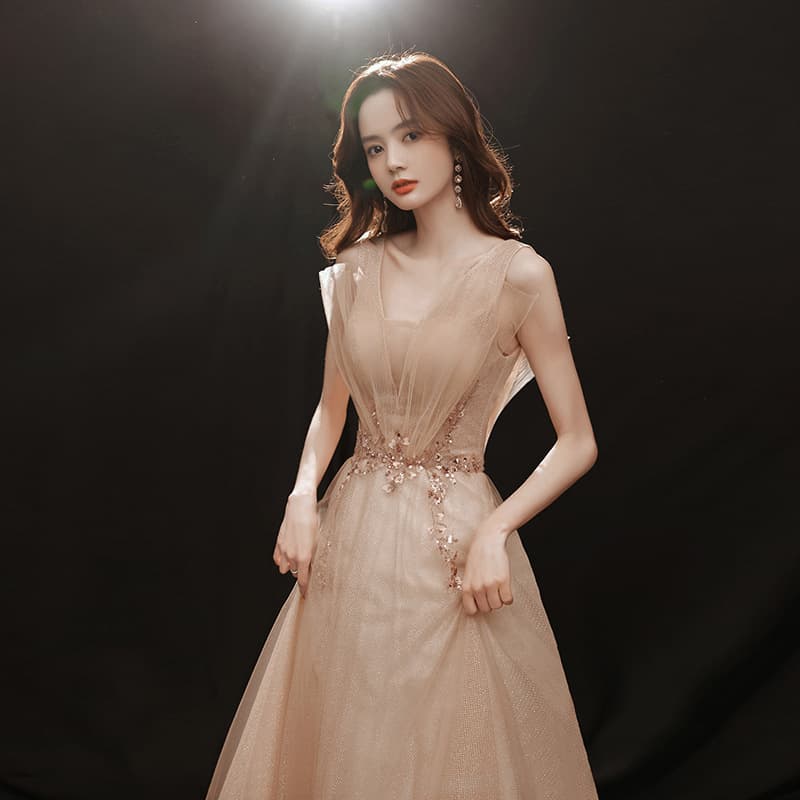 2026 Summer Banquet Evening Dress Women Fashion Host Performance Long Sexy Evening Gown