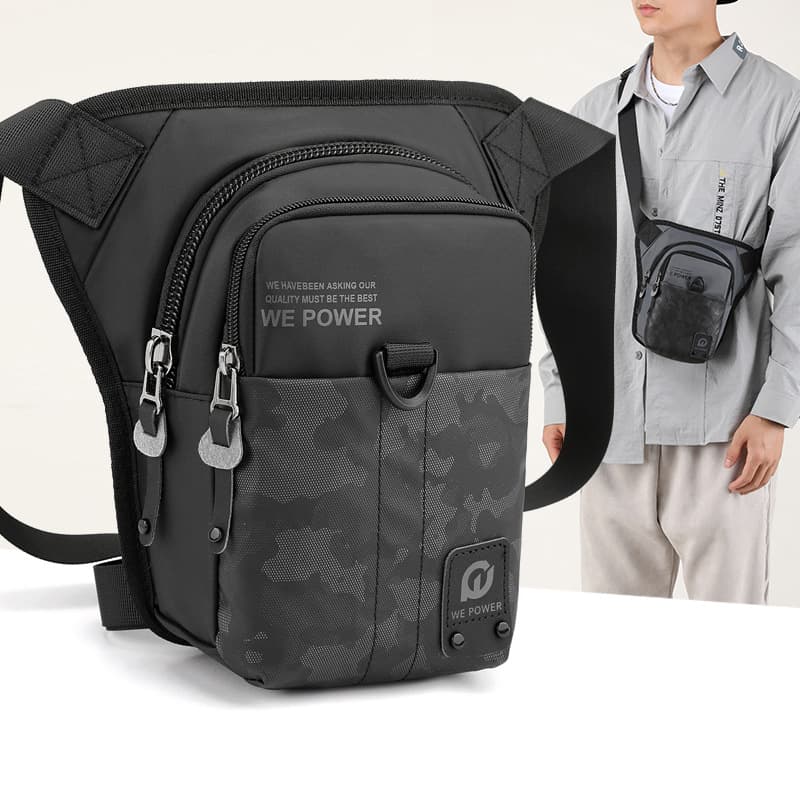 WEPOWER New Men's Outdoor Leg Bag Casual Trend Chest Bag Crossbody Bag Multi-functional Riding Fishing Waist Pack