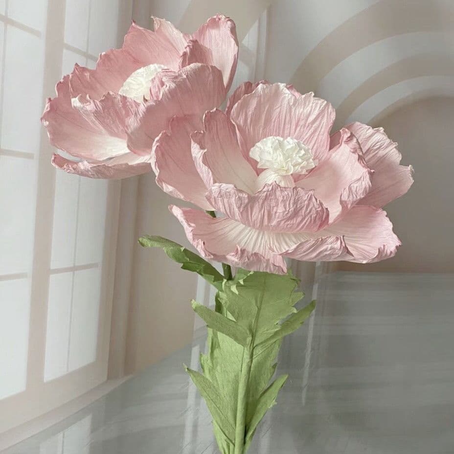 Large Poppy Giant Wedding Paper Art Flowers, Mall Props, Window Display Decorations, Wedding Decoration Paper Flowers