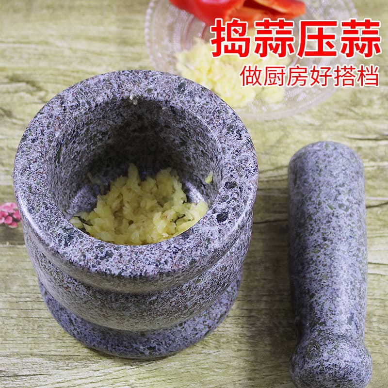 Stone Garlic Mortar and Pestle Set, Garlic Crusher, Garlic Press, Grinding Bowl, Stone Mortar, Manual Garlic Smasher