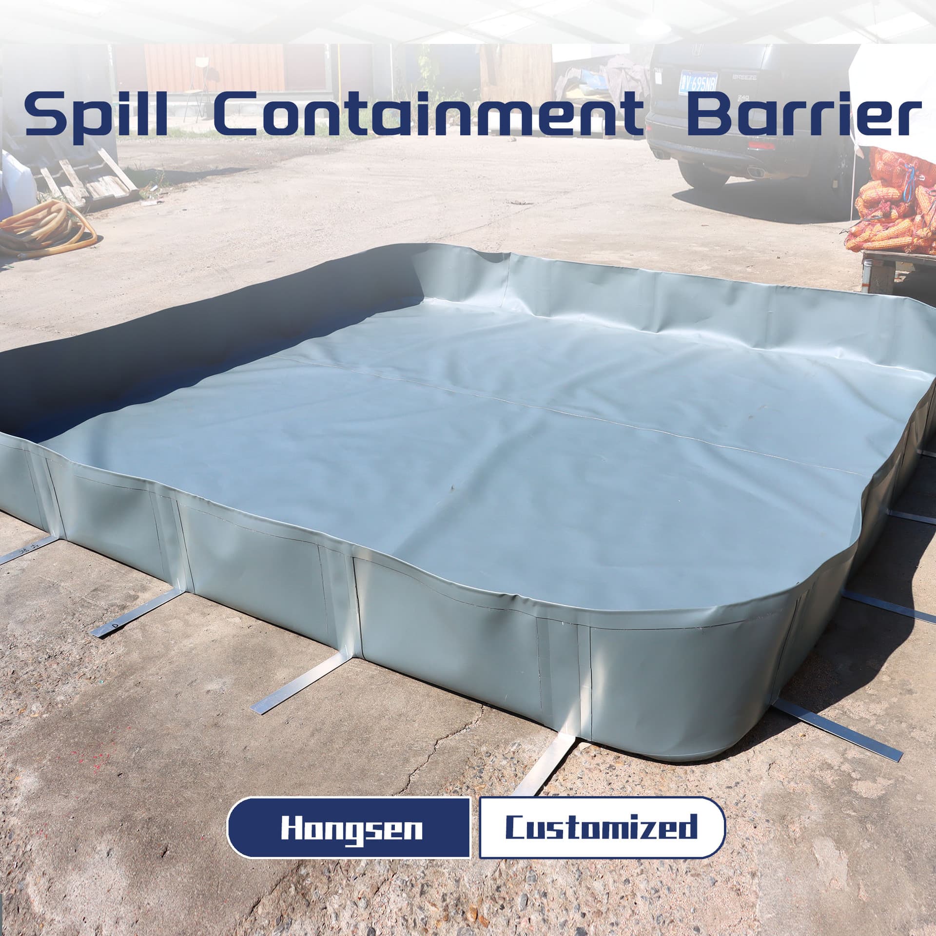 Spill Containment Barrier, Portable Foldable Oil Spill Booms, Flexible Thickened Anti-Spill Pools