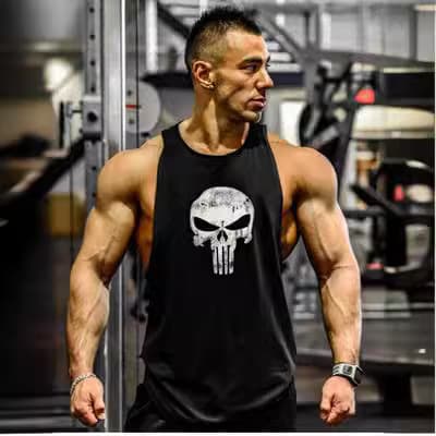 Gym Sports Running Fitness Training Vest Men's Bodybuilding Sleeveless Cotton Workout Tank Top