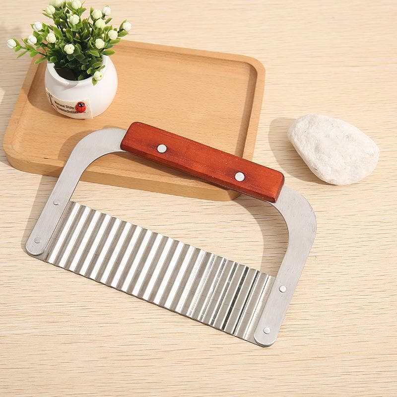 Stainless steel potato cutter, creative corrugated potato knife, corrugated knife, corrugated potato cutter, Mongolian knife