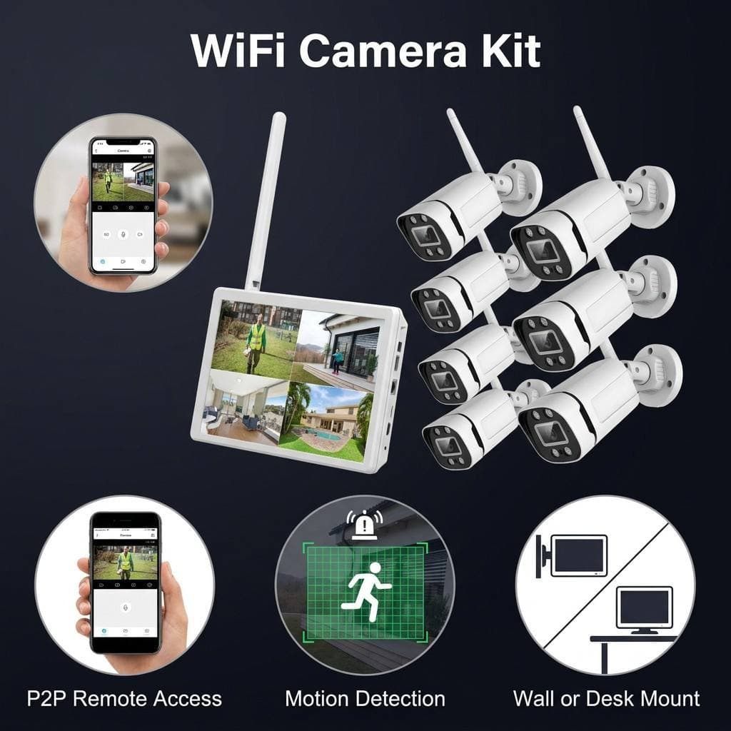 WiFi kit wireless screen monitoring kit display WiFi NVR video recorder wireless monitoring kit
