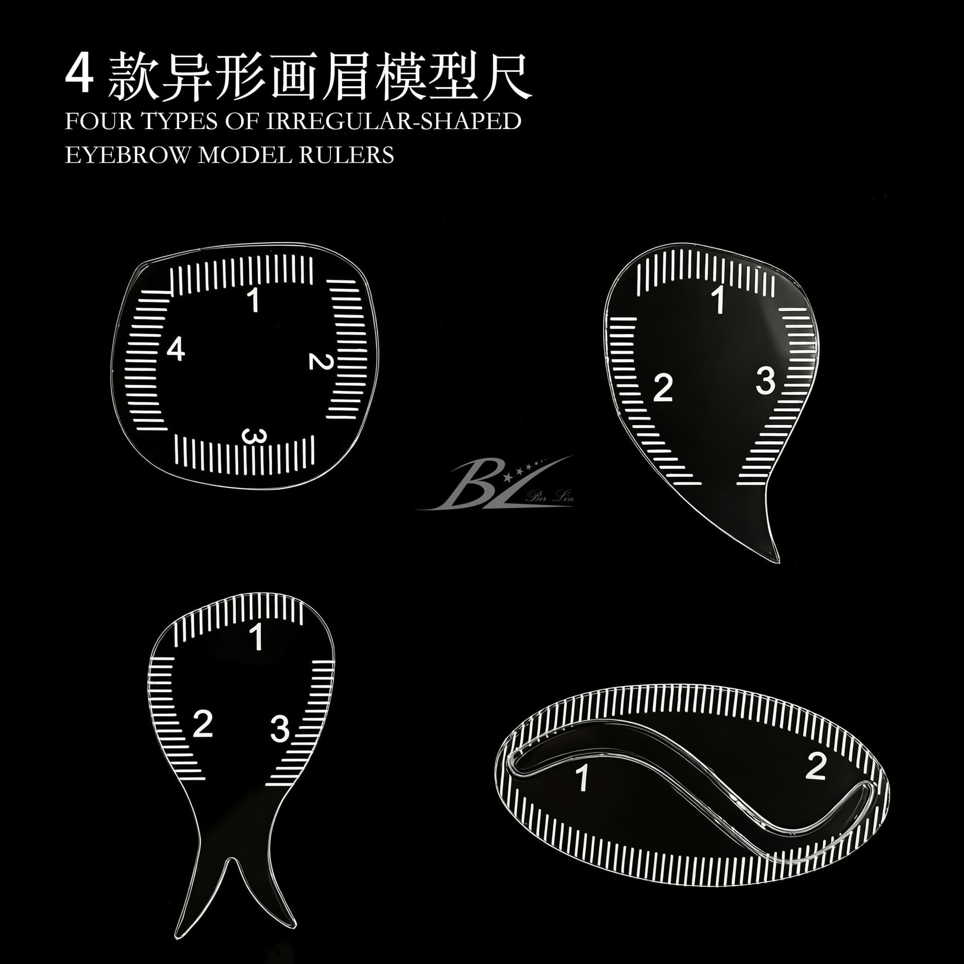 Cross-border measurement eyebrow ruler, eyebrow card, assisted design, eyebrow positioning, transparent eyebrow ruler, tattoo embroidery tool, eyebrow tattoo