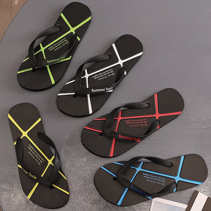 Men's Flip Flops Summer Slippers All-Season Casual Beach Sandals with Cross Straps for Outdoor Wear