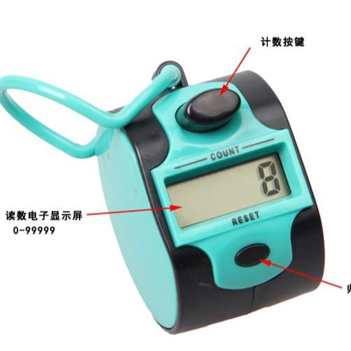 Finger manual counter electronic digital display counting warehouse people and cargo points statistics aviation counter color selection