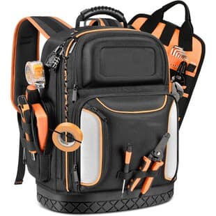 Durable Electrician Backpack Waterproof Molded Base Heavy Duty Tool Storage Bag Large Capacity Utility