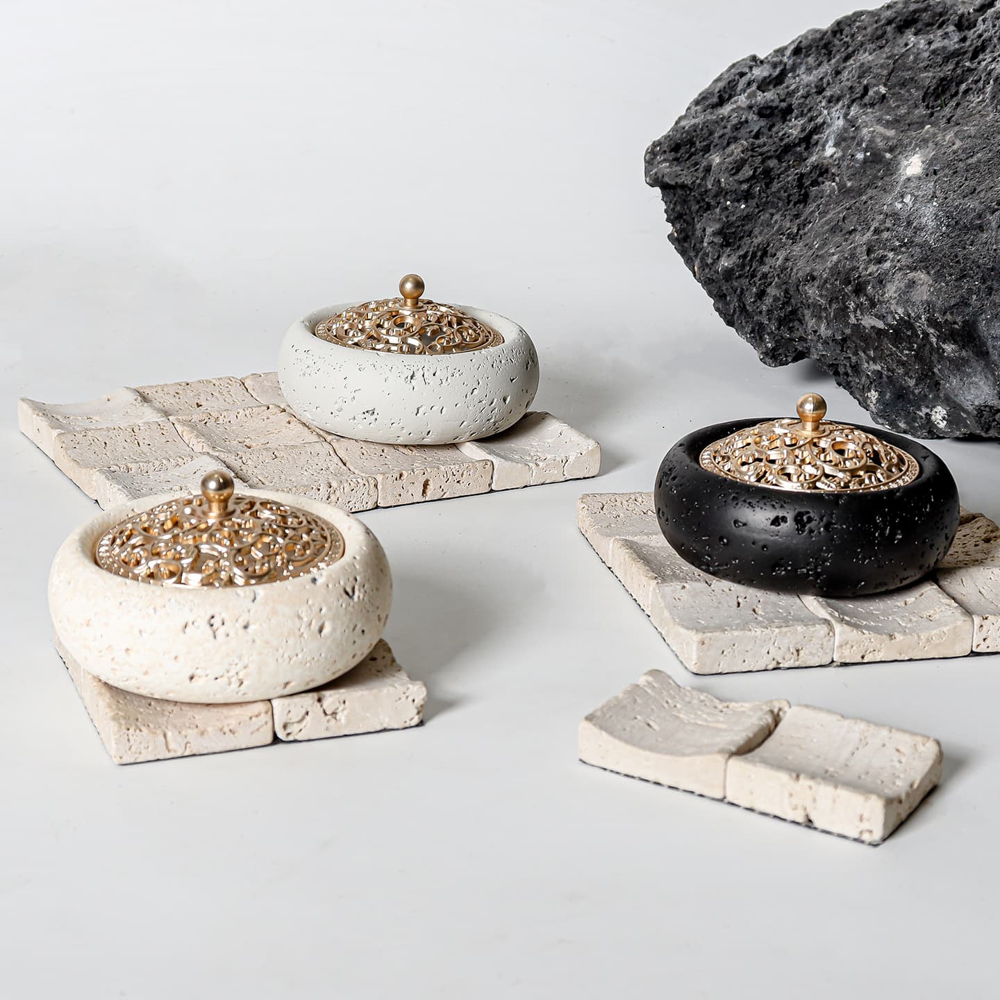Creative Retro Cement Incense Burner for Home Indoor Scented Aromatherapy, Vintage Tea Ceremony Incense Holder Decorative Ornament