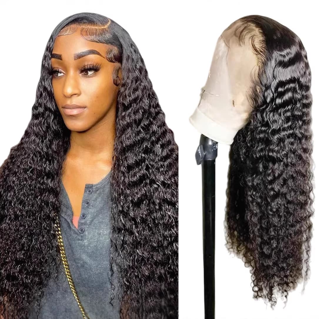 Cross-border Real Human Hair 13x4 Lace Front Wig Human Hair Deep Wig