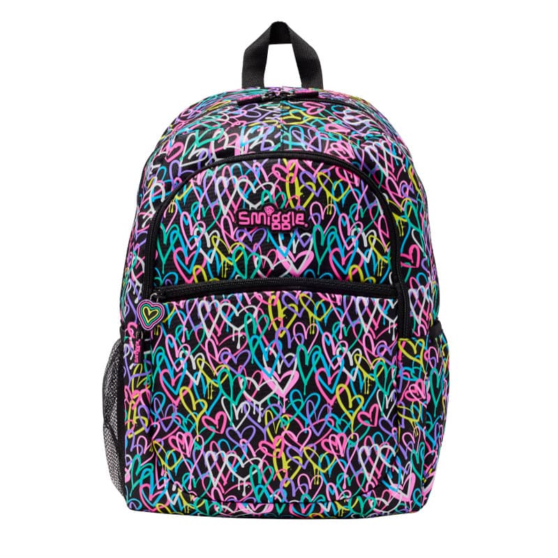 Australian Smiggle school bag 1-6 students shoulder black love large decompression backpack multi-functional gift