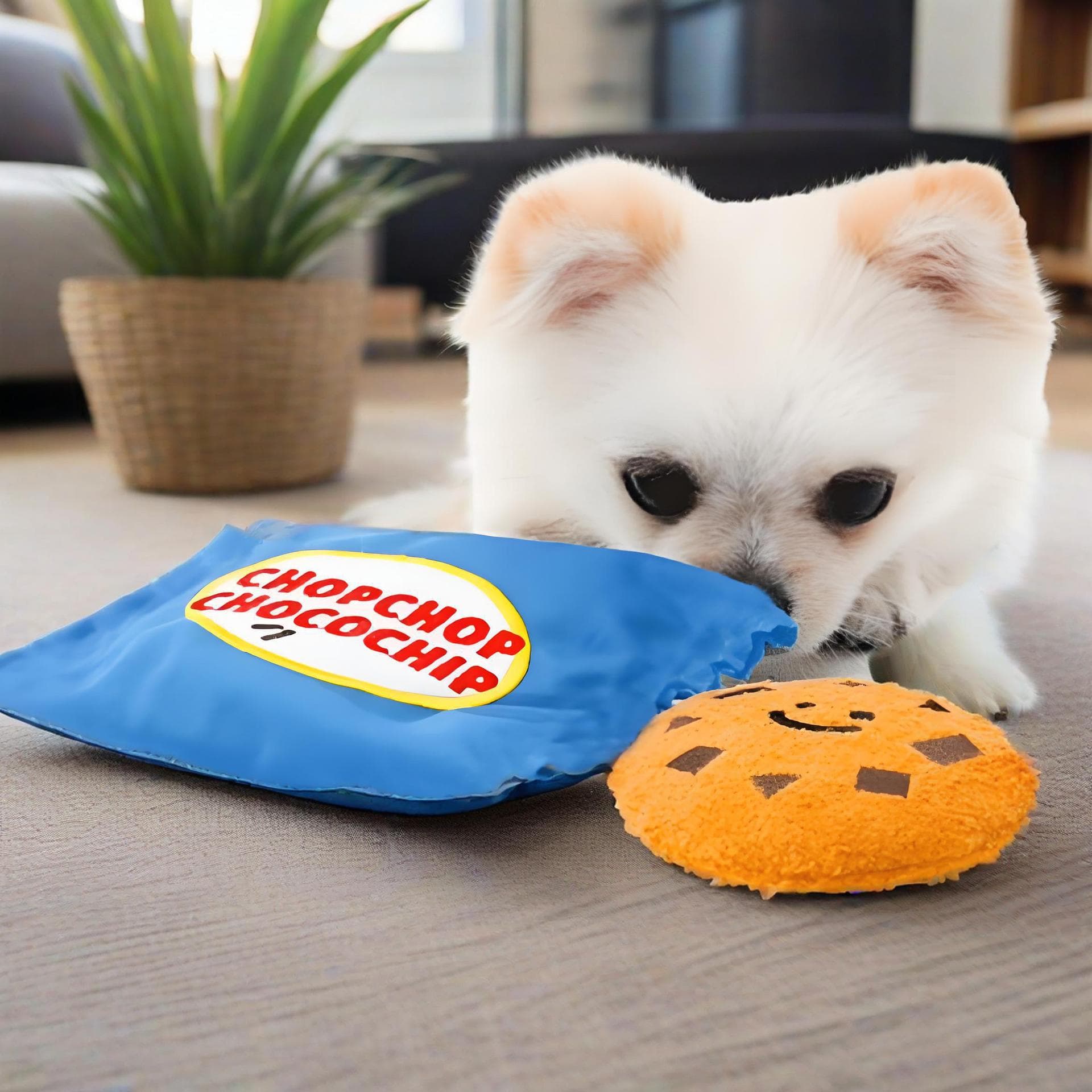 New Korean Pet Toy Fun Cookies Plush Hide-and-Seek Squeaky Dog Toy Amazon