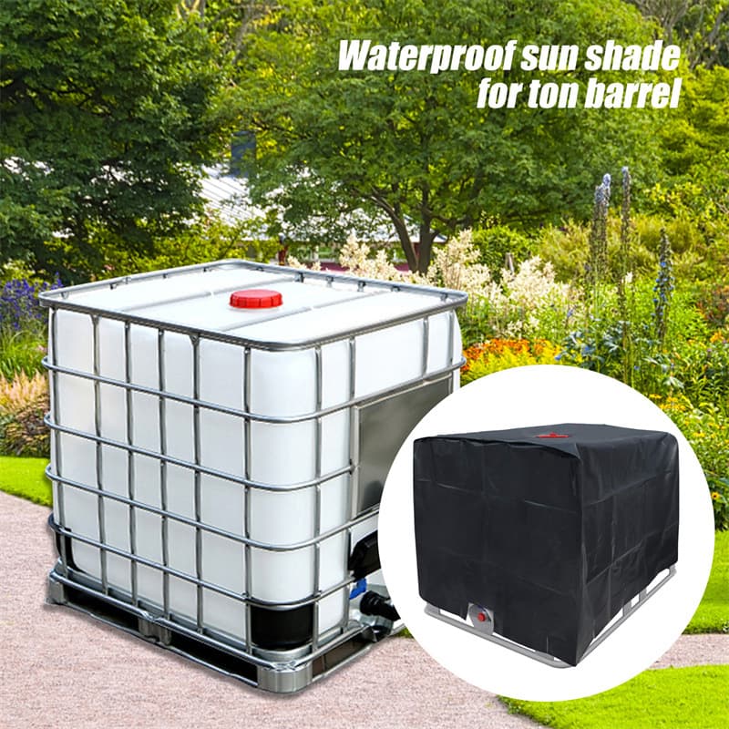 Cross-border Outdoor Water Tank Dustproof and Waterproof Cover IBC Tote Cover 1000L Insulated Water Barrel Cover 210D Oxford Fabric
