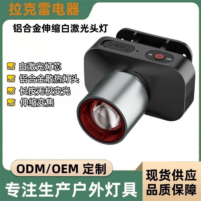 New Cross-Border Night Eye White Laser Headlamp, Zoom Multi-functional Outdoor Head-Mounted Miner's Lamp and LED Night Fishing Light
