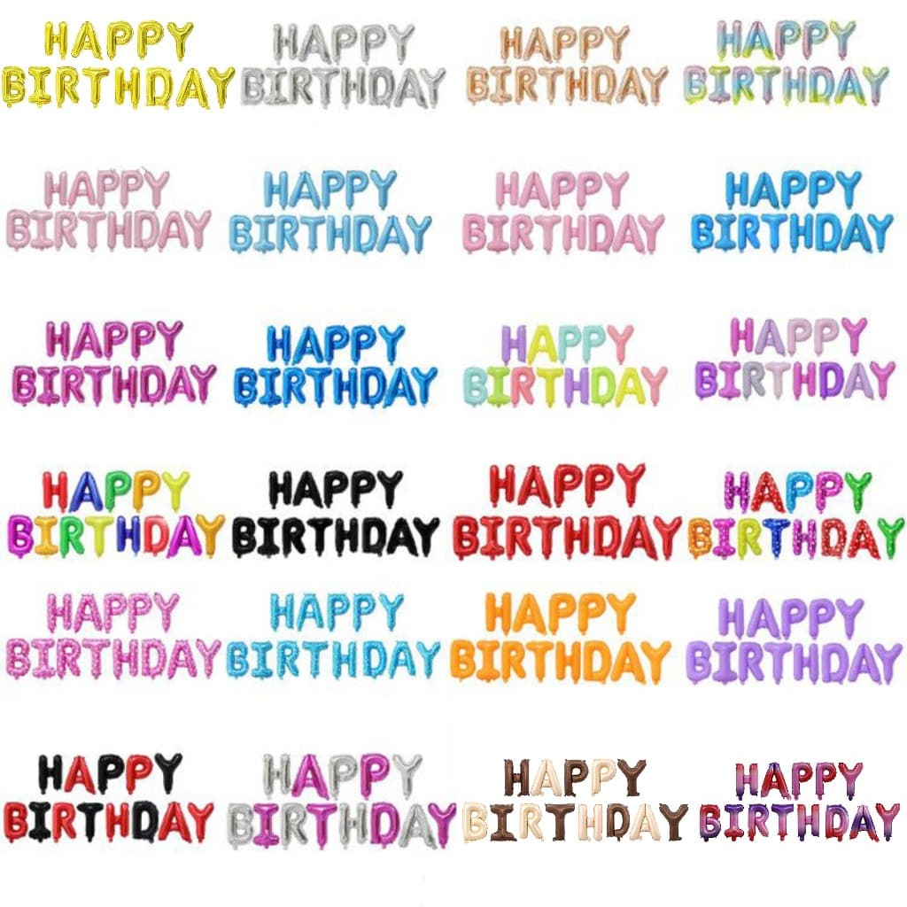 16-inch Birthday Letter Balloon Set Happy Birthday Package Balloon Decoration Supplies Aluminum Film Balloon Wholesale