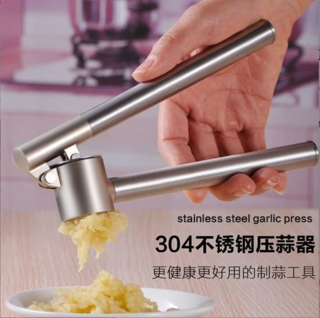 304 Stainless Steel Large Garlic Press, Manual Garlic Mincer for Home Use, Garlic Crusher, Ginger and Garlic Grinder