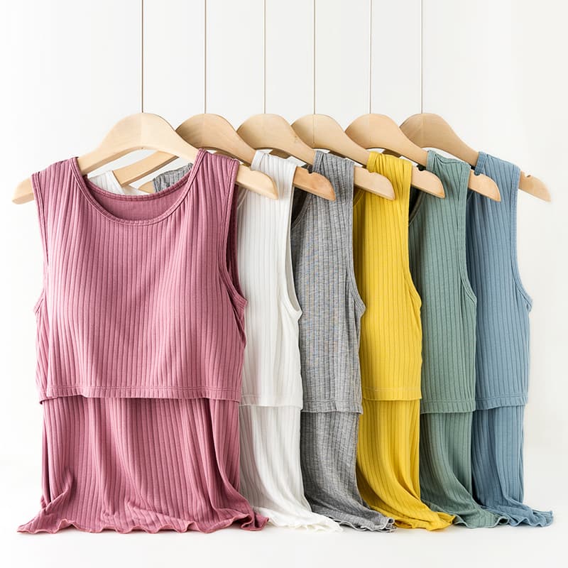 Maternity Nursing Vest Prenatal Postpartum Feeding Tank Top Modal Nursing Top Sleepwear Undershirt