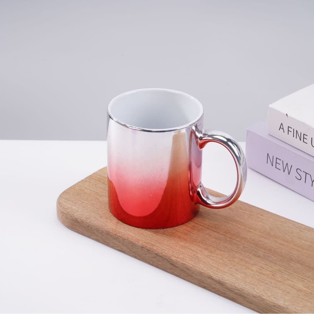 Electroplated Mug 11oz Shiny Mirror Ceramic Mug Coffee Mug Creative Gift Cup Water Cup Print Advertising Logo