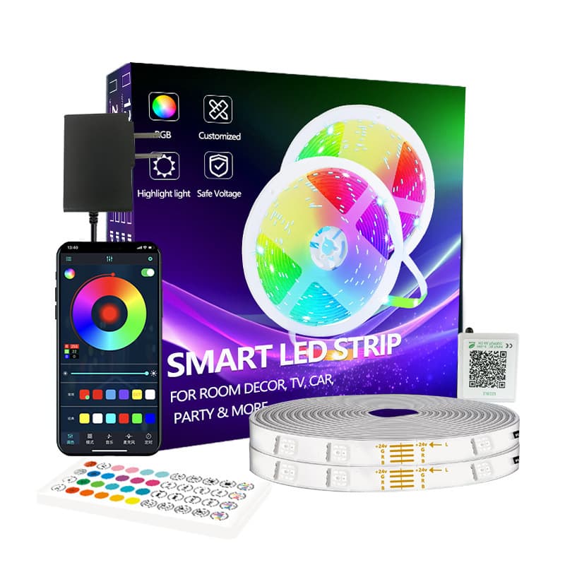 WiFi Bluetooth LED Strip Light Kit RGB Color Changing Sound Activated Gaming Bedroom Atmosphere Light New Ultra-Thin Custom Mold