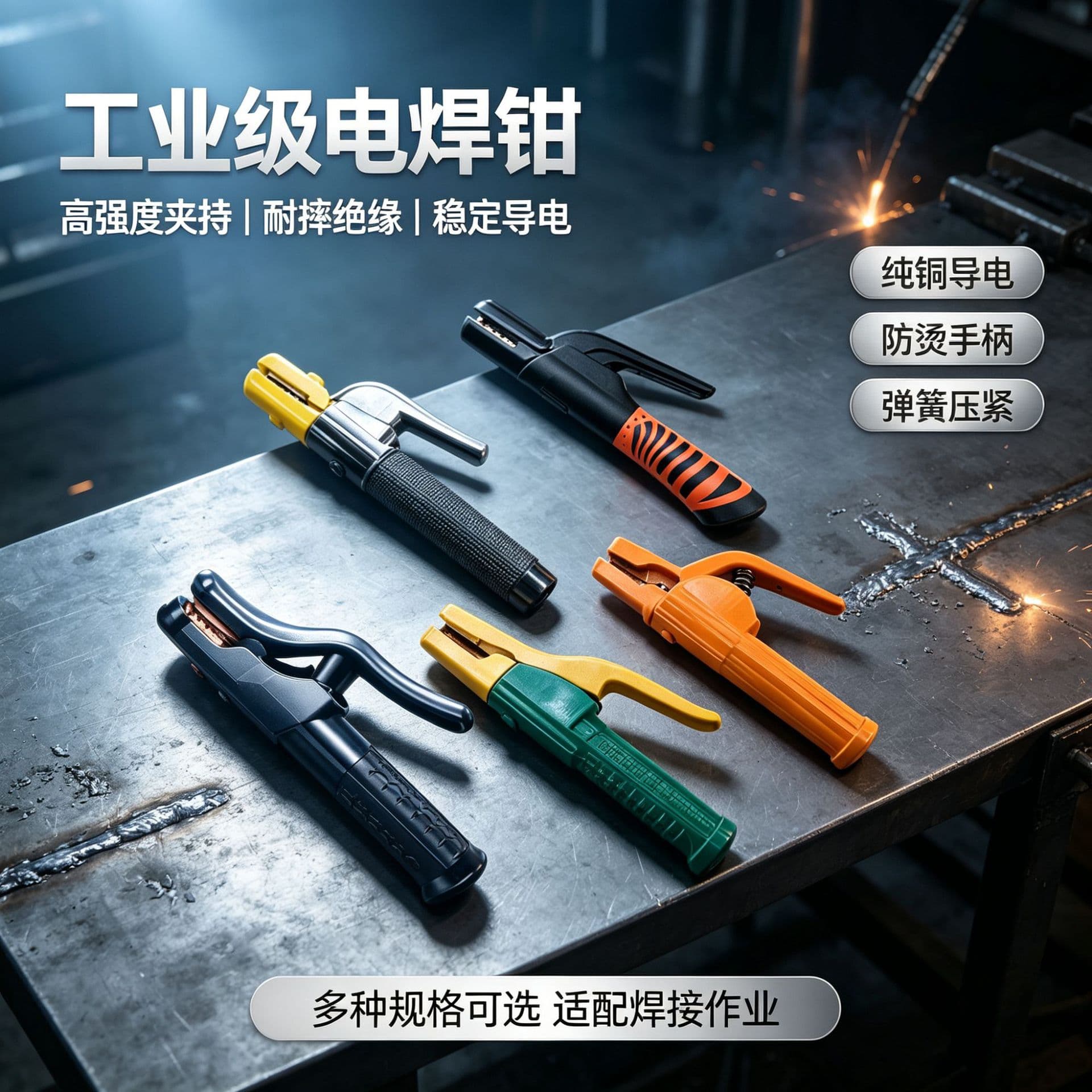 Cross-border Heavy-Duty Industrial-Grade Welding Clamp, Pure Copper One-Piece 1000A, Heat-Resistant, High-Temperature Resistant, Drop-Proof Welding Holder, Wholesale