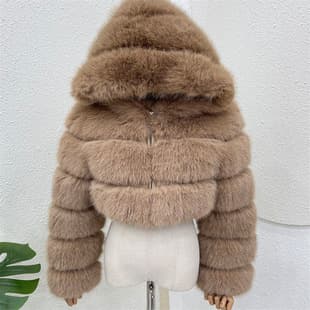 New Cross-Border Faux Fur Jacket New European and American Faux Fur Coat Factory Wholesale Short Faux Fur Jacket