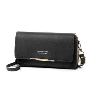 2026 New Cross-Border Women's Horizontal Phone Bag Large Capacity Double-Layer Coin Purse Multifunctional Lightweight PU Crossbody Bag