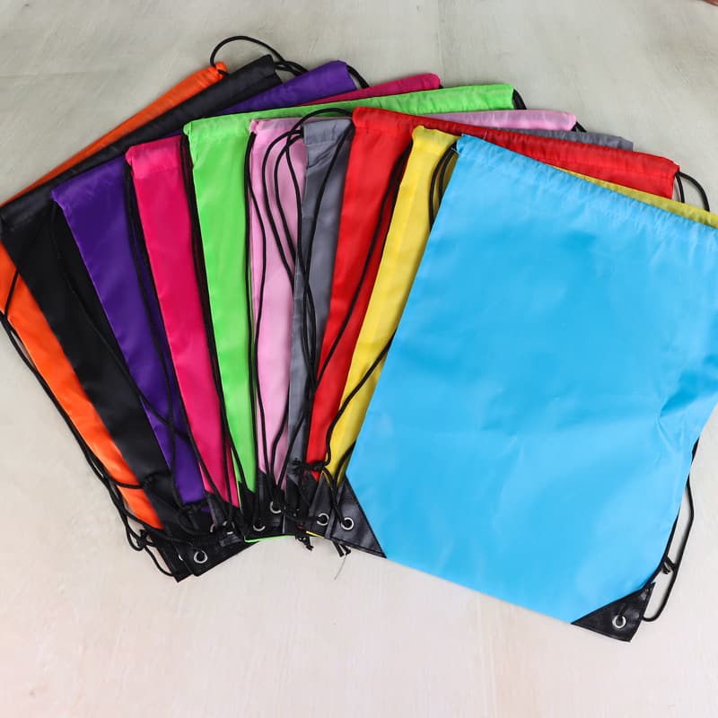 In-stock drawstring closure bags, promotional advertising bags, thickened waterproof solid color backpack bags, custom printed logo shopping packaging.