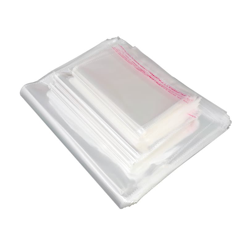 In Stock OPP Self-Adhesive Bags with Logo, Transparent Plastic Clothing Packaging Bags with Lace Flat Mouth, Self-Sealing Bags