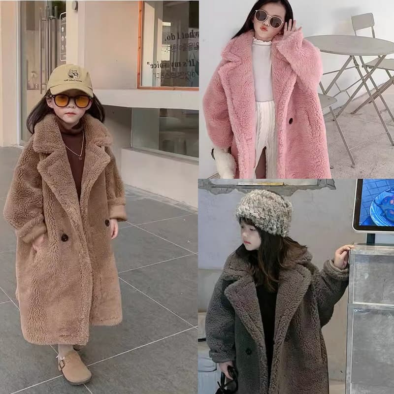 Boys and Girls Cotton Coat Teddy Fleece Ultra-Soft Quilted Thick Long Jacket Outerwear 2026 Winter New Year Style