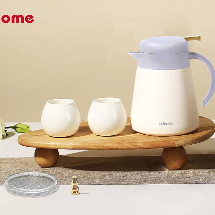Sohome Light Encounter Enamel Steeping Teapot Five-Piece Set with Brewing Tools