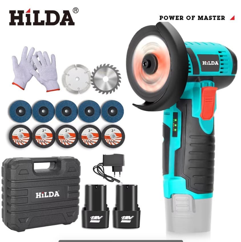 3-inch 12V Lithium-Ion Angle Grinder, Mini Handheld Multifunctional Grinder, Cordless Polisher