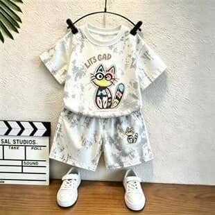 Boys Set Summer 2026 New Kids Tie-Dye T-Shirt Short Sleeve Cool Streetwear Children's Summer 12