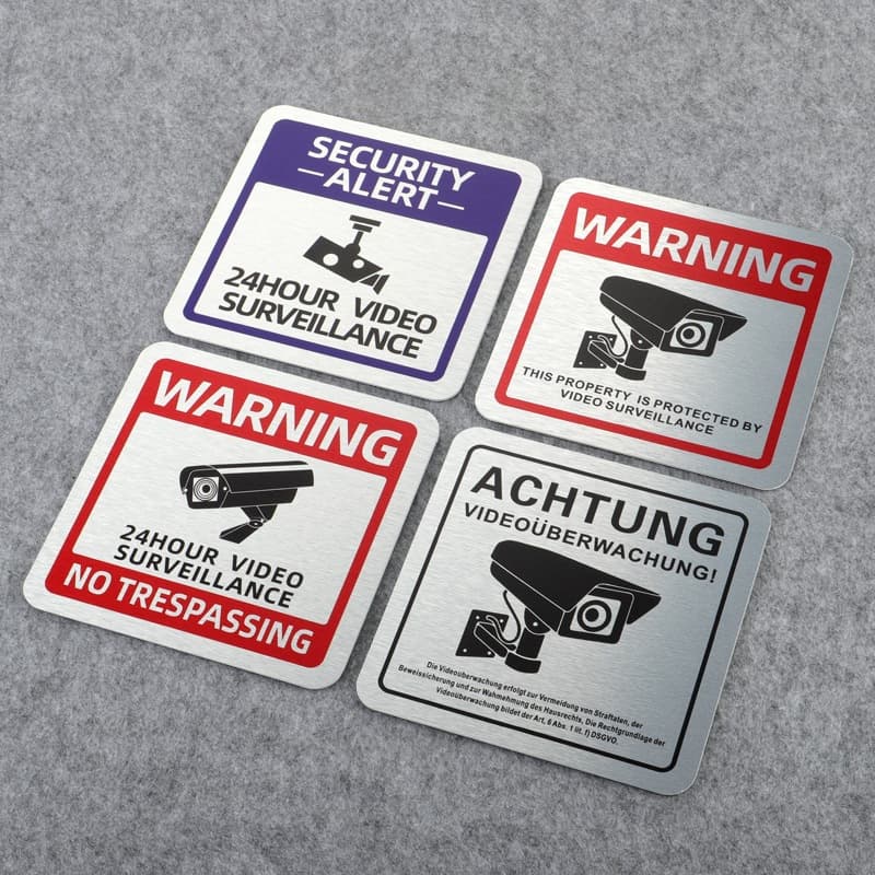 Cross-mirror supply 24-hour monitoring prompt sign English warning sign private territory courtyard monitoring area sign