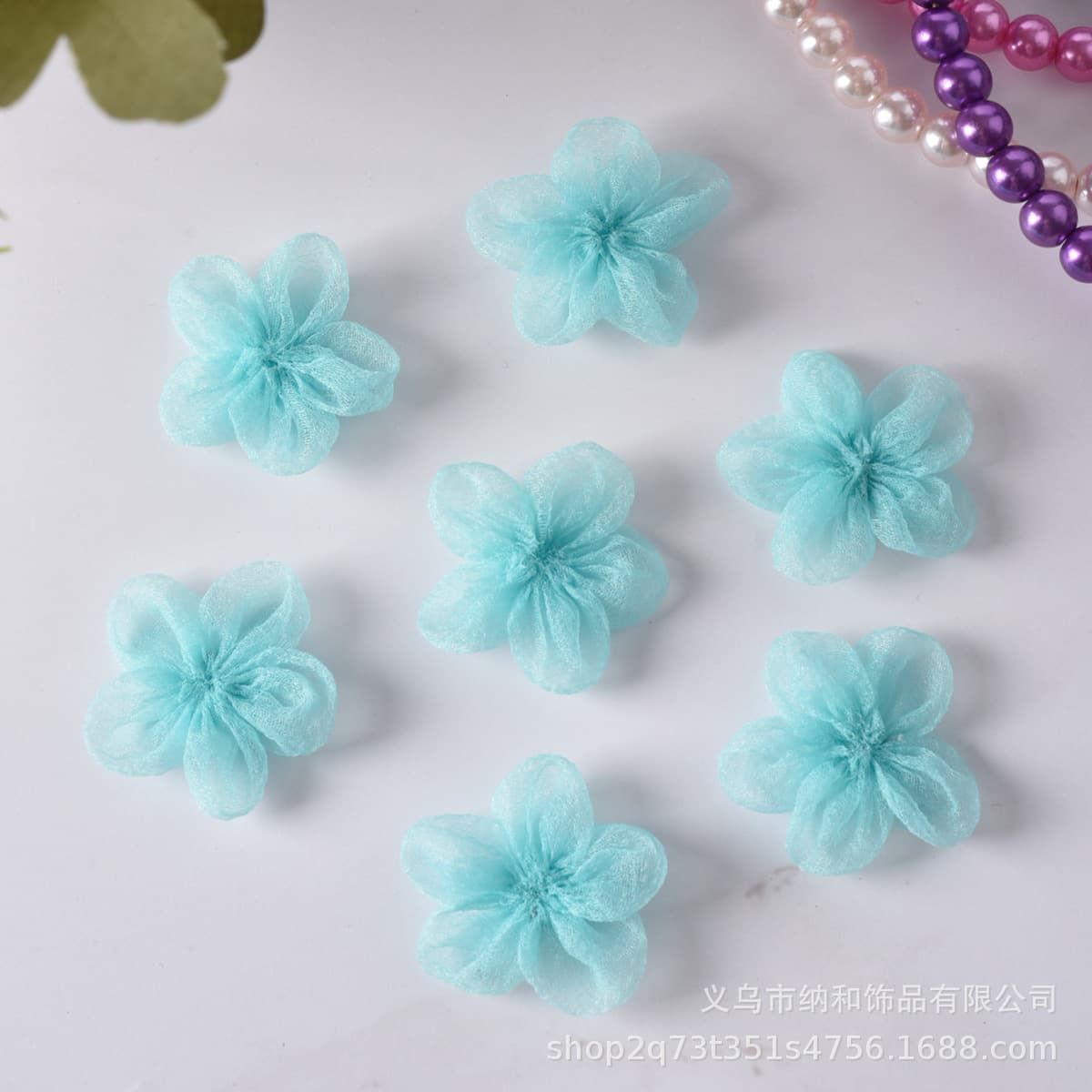 DIY Handmade Fabric Flower 3.5cm Tulle Flower Fairy Simulation Flower Headwear Hair Accessory Decoration